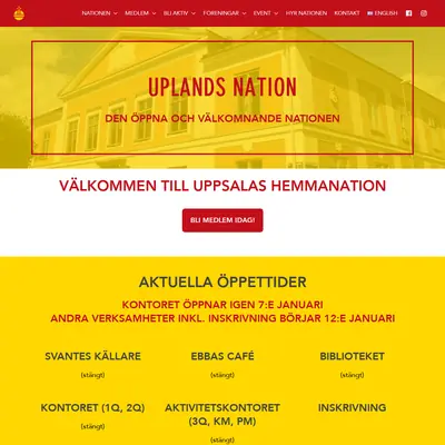 Upplands Nationsblad (UNB) startsida 2026
