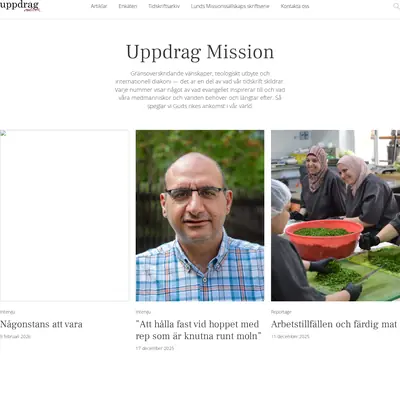 UPPDRAG MISSION startsida 2026