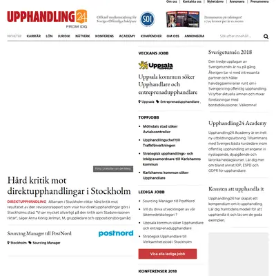 Upphandling24 karriärbrev startsida 2018
