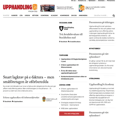 Upphandling24 karriärbrev startsida 2019