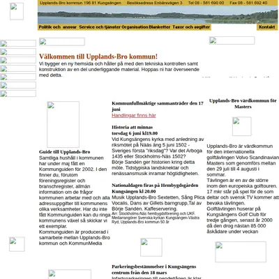 Upplandsbro Direkt startsida 2002