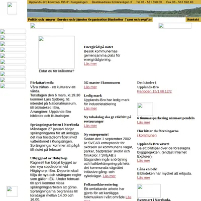 Upplandsbro Direkt startsida 2003