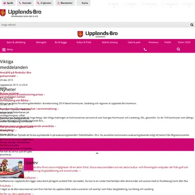 Upplandsbro Direkt startsida 2016