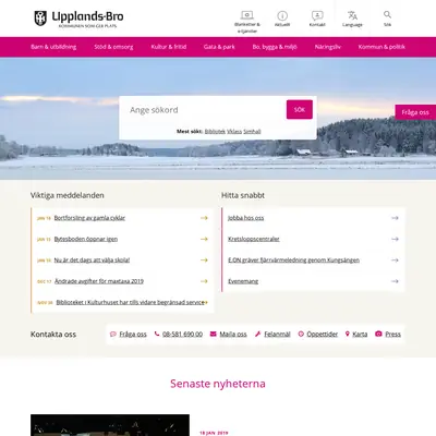Upplandsbro Direkt startsida 2019