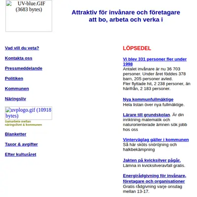 Upplands Väsby Direkt startsida 1999