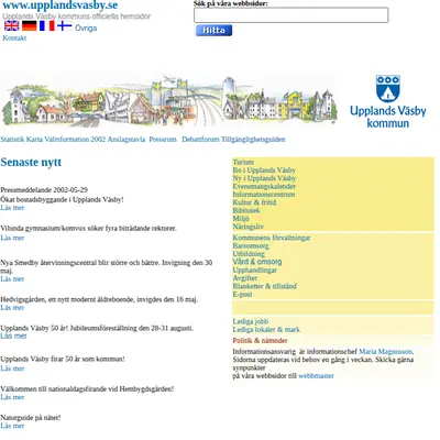 Upplands Väsby Direkt startsida 2002