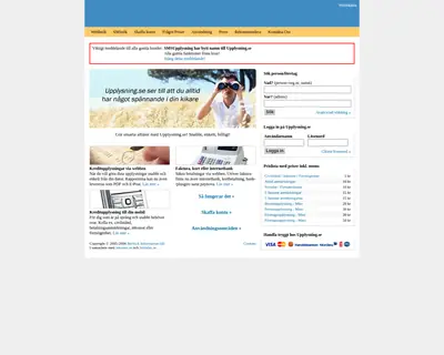 www.upplysning.se startsida 2007