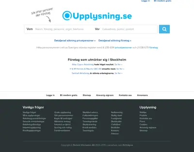 www.upplysning.se startsida 2019
