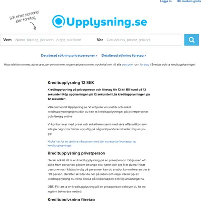 www.upplysning.se startsida 2020