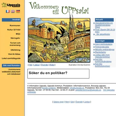 Vårt Uppsala startsida 2000