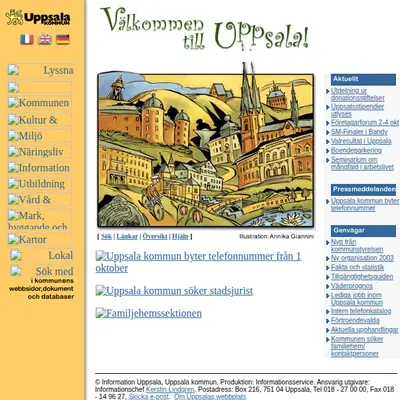 Vårt Uppsala startsida 2002
