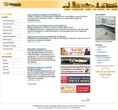 Vårt Uppsala startsida 2004