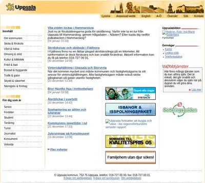 Vårt Uppsala startsida 2006