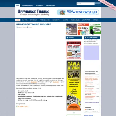 UPPVIDINGE TIDNING startsida 2013