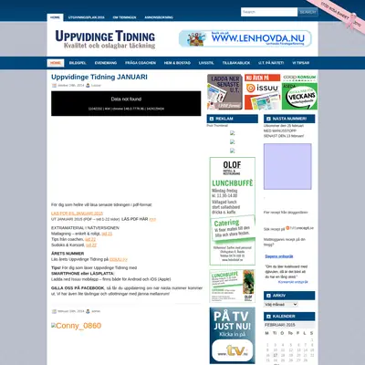 UPPVIDINGE TIDNING startsida 2015