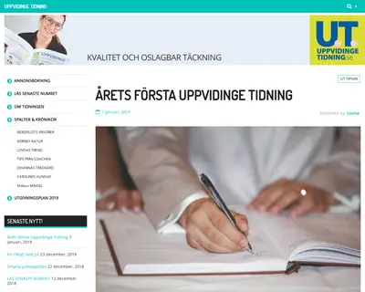 UPPVIDINGE TIDNING startsida 2019