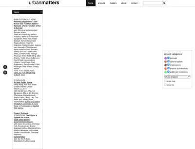 Urban Matters startsida 2015