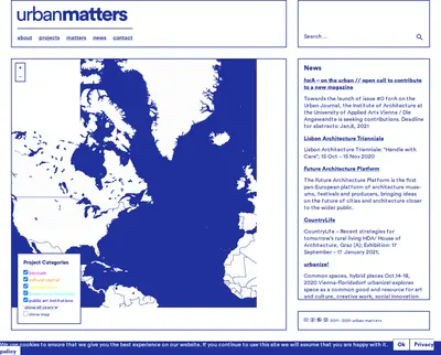 Urban Matters startsida 2021