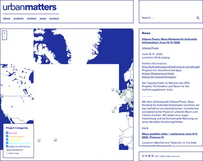 Urban Matters startsida 2023