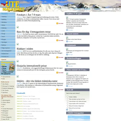 www.utemagasinet.se startsida 2008