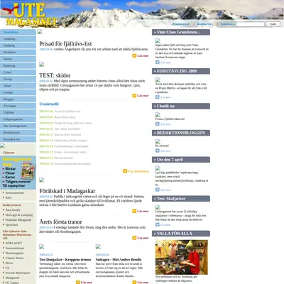 www.utemagasinet.se startsida 2009