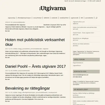www.utgivarna.se startsida 2018