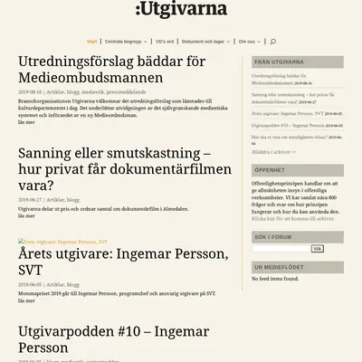 www.utgivarna.se startsida 2019