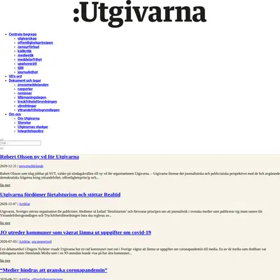 www.utgivarna.se startsida 2021