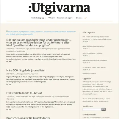 www.utgivarna.se startsida 2022