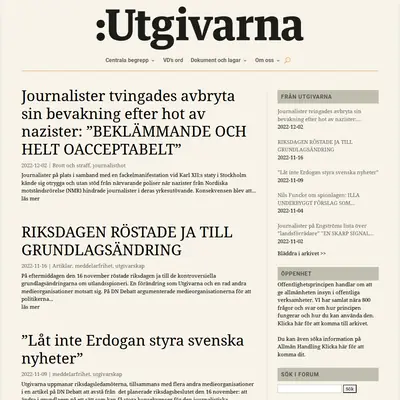 www.utgivarna.se startsida 2023