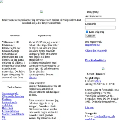 Utkiken.net startsida 2007
