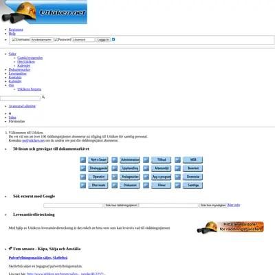 Utkiken.net startsida 2012
