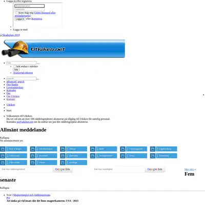 Utkiken.net startsida 2019