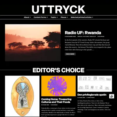 www.uttryckmagazine.com startsida 2023