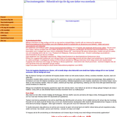 VACCINATIONSGUIDEN startsida 2005