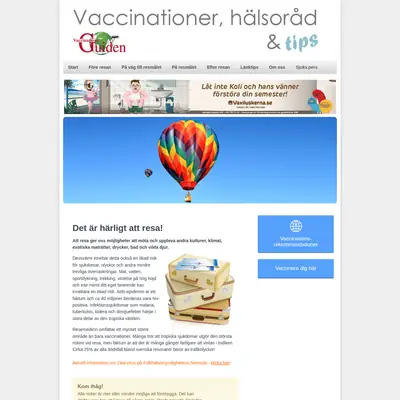 VACCINATIONSGUIDEN startsida 2016