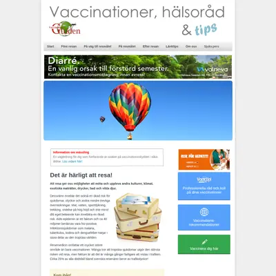 VACCINATIONSGUIDEN startsida 2018