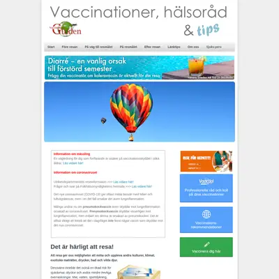 VACCINATIONSGUIDEN startsida 2021