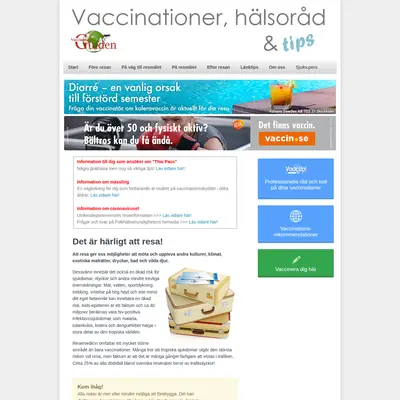 VACCINATIONSGUIDEN startsida 2022