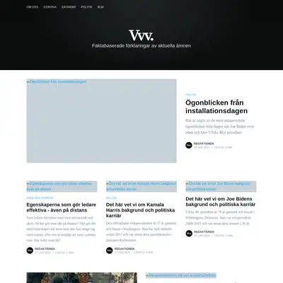 Vad Vi Vet startsida 2021