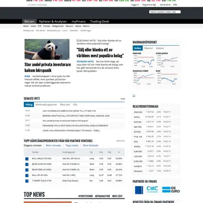 www.vafinans.se startsida 2016