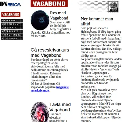 Vagabond startsida 1997