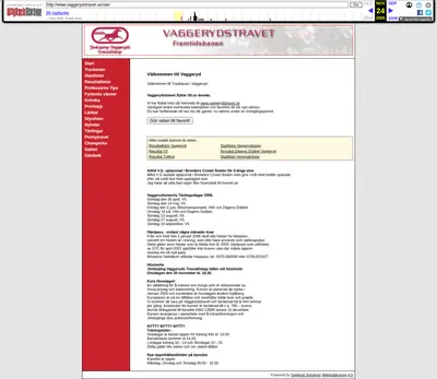 Program Vaggerydstravet startsida 2006