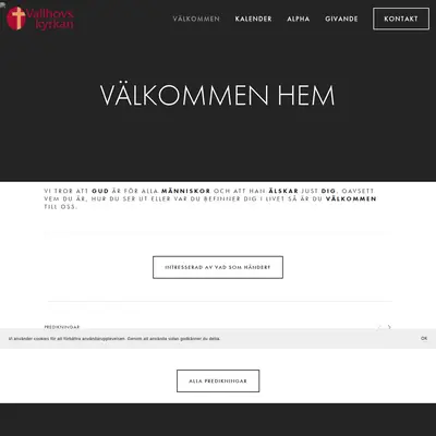 Vallhovskyrkans webbradio startsida 2022