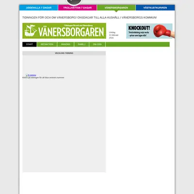 www.vanersborgaren.se startsida 2015