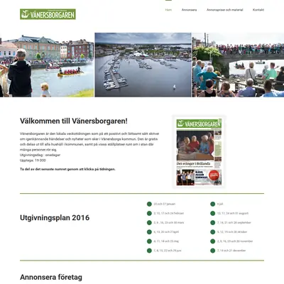 www.vanersborgaren.se startsida 2016