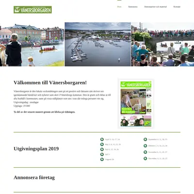 www.vanersborgaren.se startsida 2019