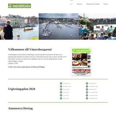 www.vanersborgaren.se startsida 2020