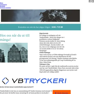 Vansbrobladet/Järnanytt startsida 2020