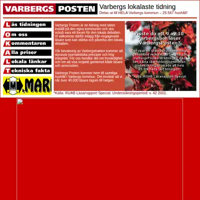 varbergsposten.se startsida 2004